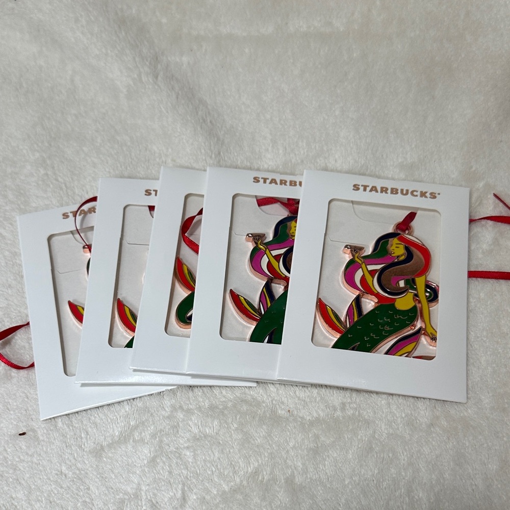 Starbucks 2017 Mermaid Ornament Set of 5
